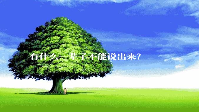 有什么一辈子不能说出来？